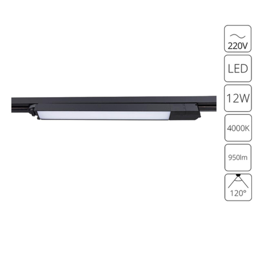 Трековый светодиодный светильник Arte Lamp LINEETTA A4570PL-1BK