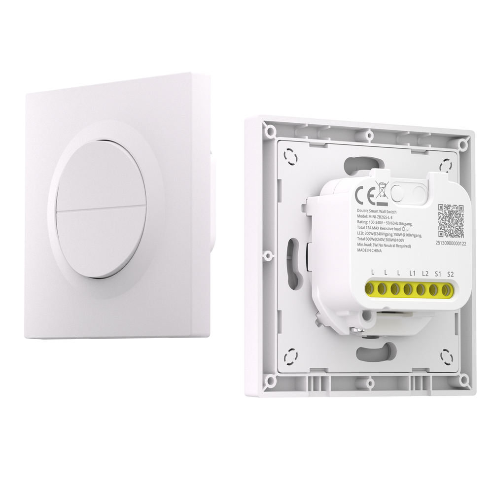 Выключатель SONOFF ZigBee MINI-ZB2GS-L-E (2 канала без нейтрали)