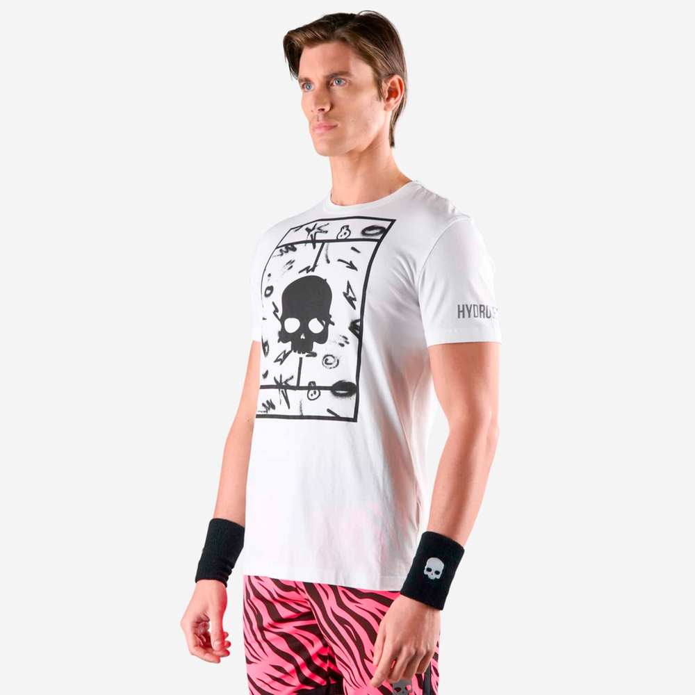 Мужское теннисное поло Hydrogen Court T-Shirt - White, Black