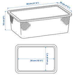 IKEA TROFAST  (ИКЕА ТРОФАСТ)  -  Контейнер проволочный - тёмно-серый 20x30x10 см