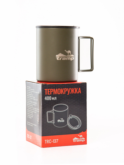 Кружка Tramp 400 мл складные ручки TRC-137.12 Оливковый