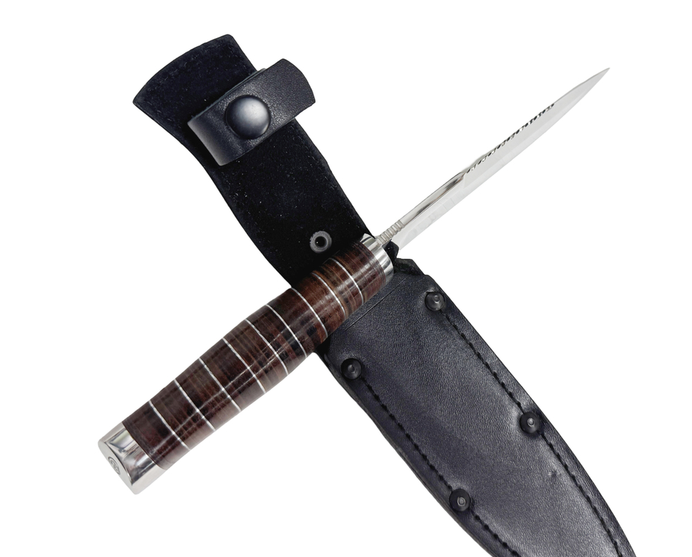 Нож Пограничник (Ка-Бар), кованая 95Х18, рукоять наборная кожа
