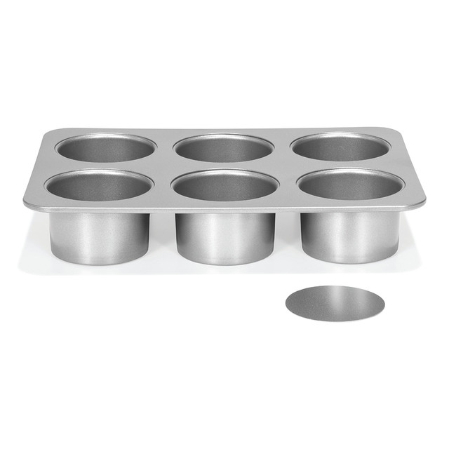 Форма для выпечки чизкейков на 6 ячеек со съемным дном Patisse Silver 31х22х5.5 см