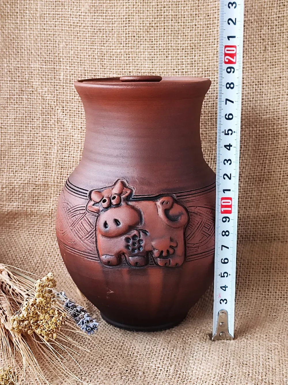 Кринка без глазури Коровка 0,9 л