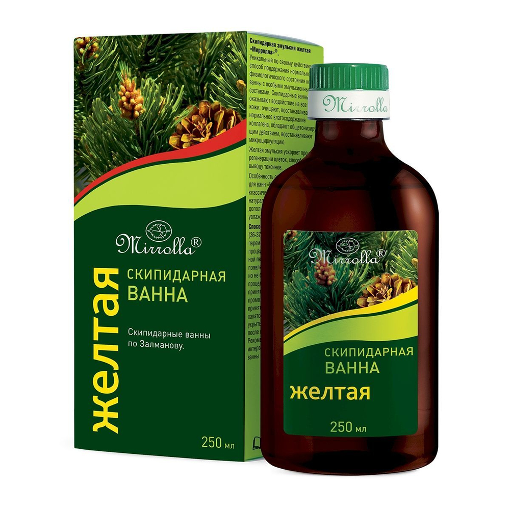 Mirrolla Скипидарная эмульсия для ванн Желтая 250 мл