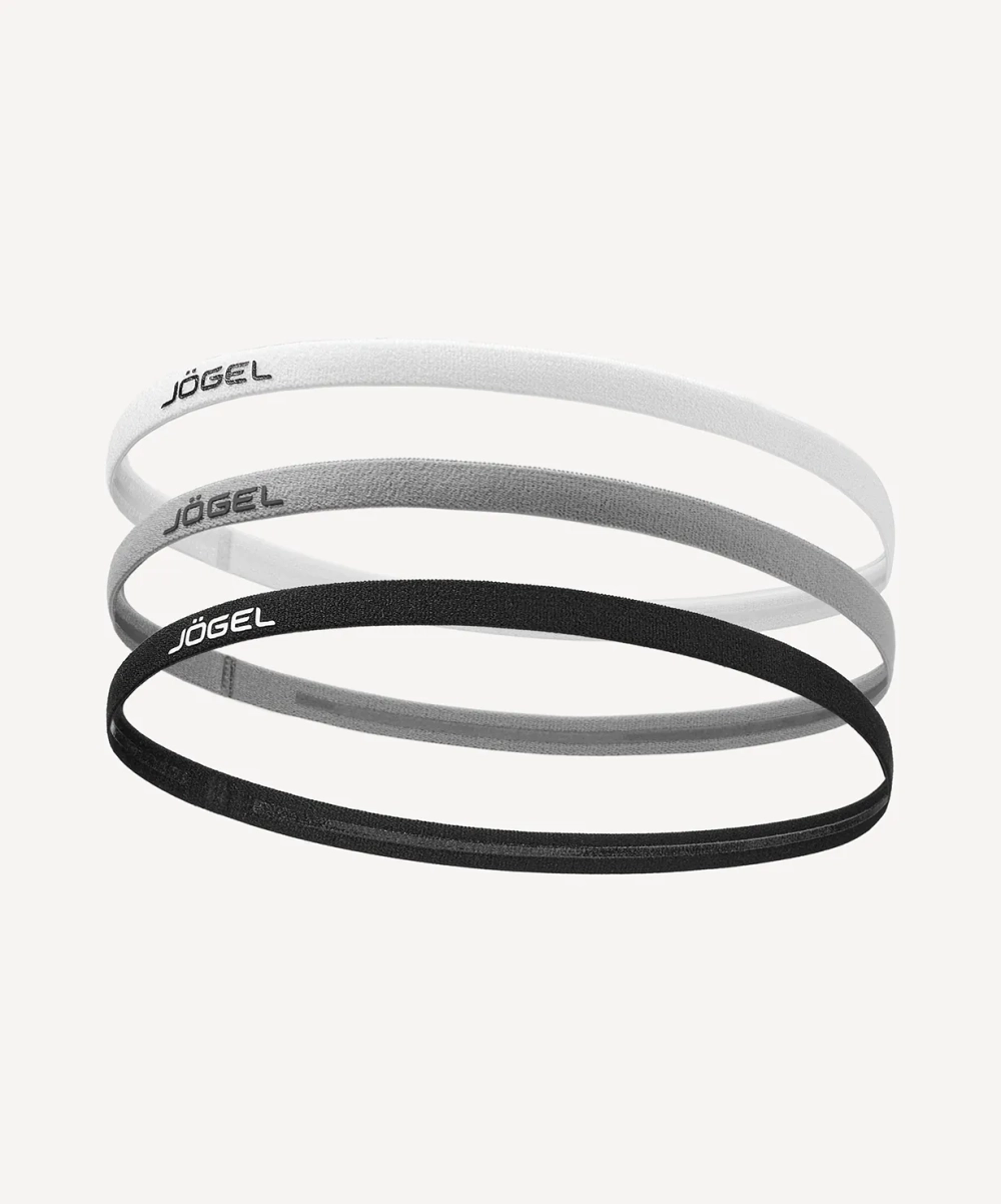 Резинки спортивные на голову JÖGEL CAMP Training Headbands 3 Pack, черный/серый/белый