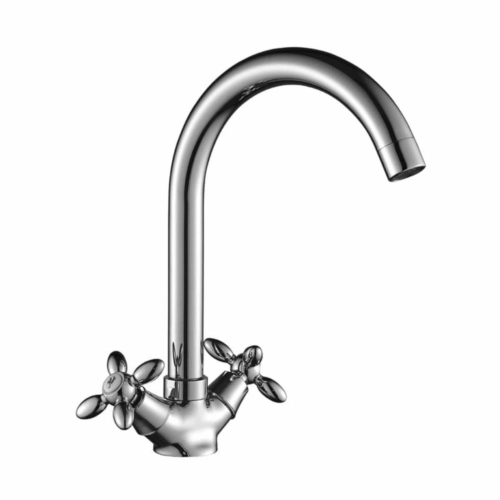 DR48028 Смеситель двуручный для кухни с повортным изливом, хром DR48028 Смеситель двуручный для кухни с повортным изливом, хром