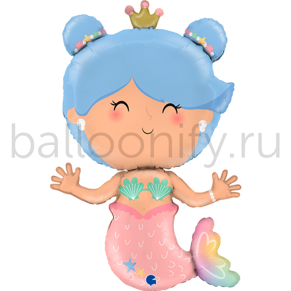 Шар (33''/84 см) Фигура, Принцесса Русалочка, 1 шт.