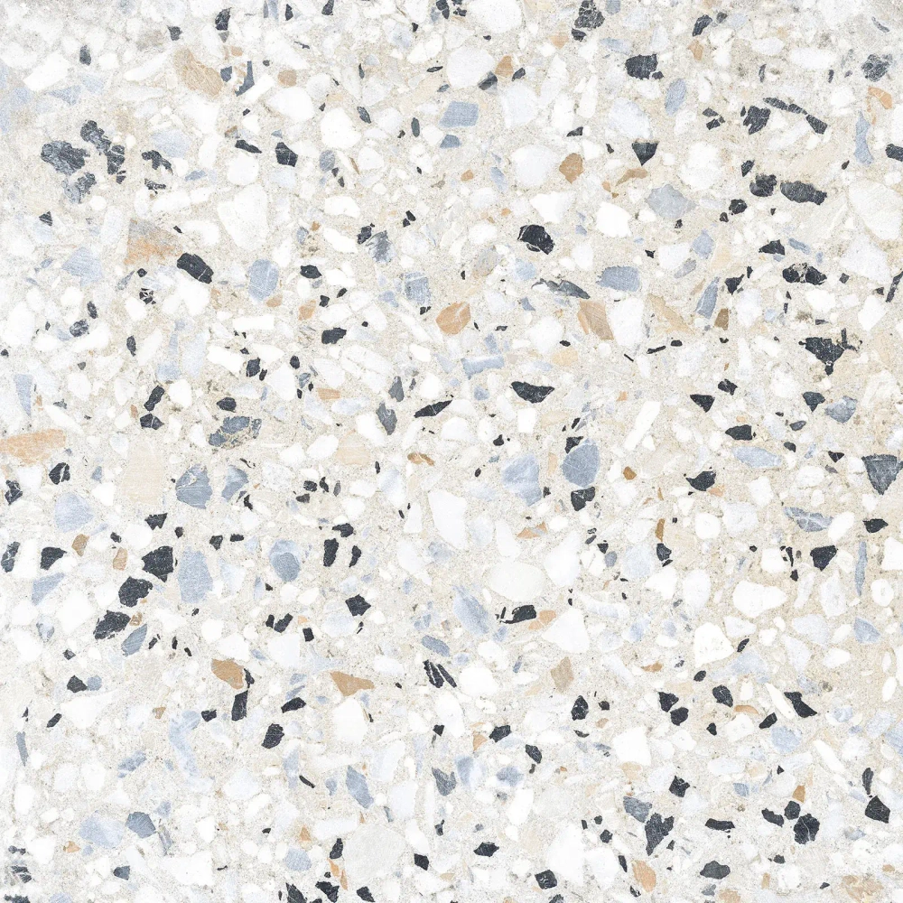 Керамогранит Alma Ceramica GFU6060TRZ07L Terrazzo 60x60 белый / бежевый лаппатированный под камень / терраццо