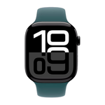 Умные часы Apple Watch Series 10 GPS, 46mm, Jet Black Aluminium Case with Sport Band M/L, Lake Green (Черный)