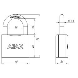 Замок навесной AJAX PD-01-50 /42237/