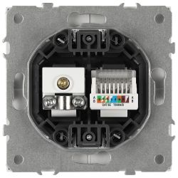 Розетка ЭРА Galaxy 15-3110-01 комбинированная RJ45+TV IP20 белый | Эра Galaxy
