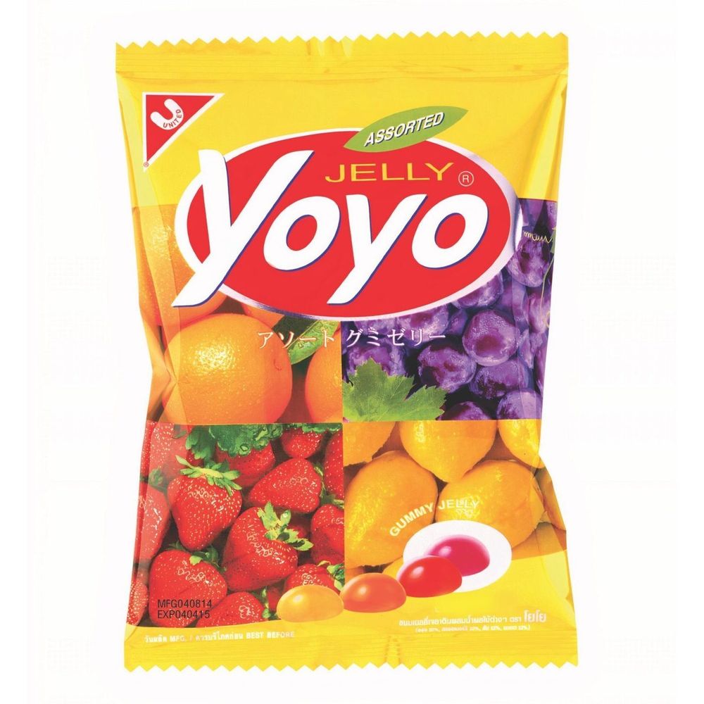 Конфеты желейные Yoyo Jelly Ассорти фруктовое 80 г, 3 шт