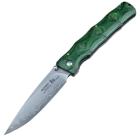 Складной нож Mcusta Shinra Maxima Shinari c клинком из стали SPG2 San Mai, рукоять дерево