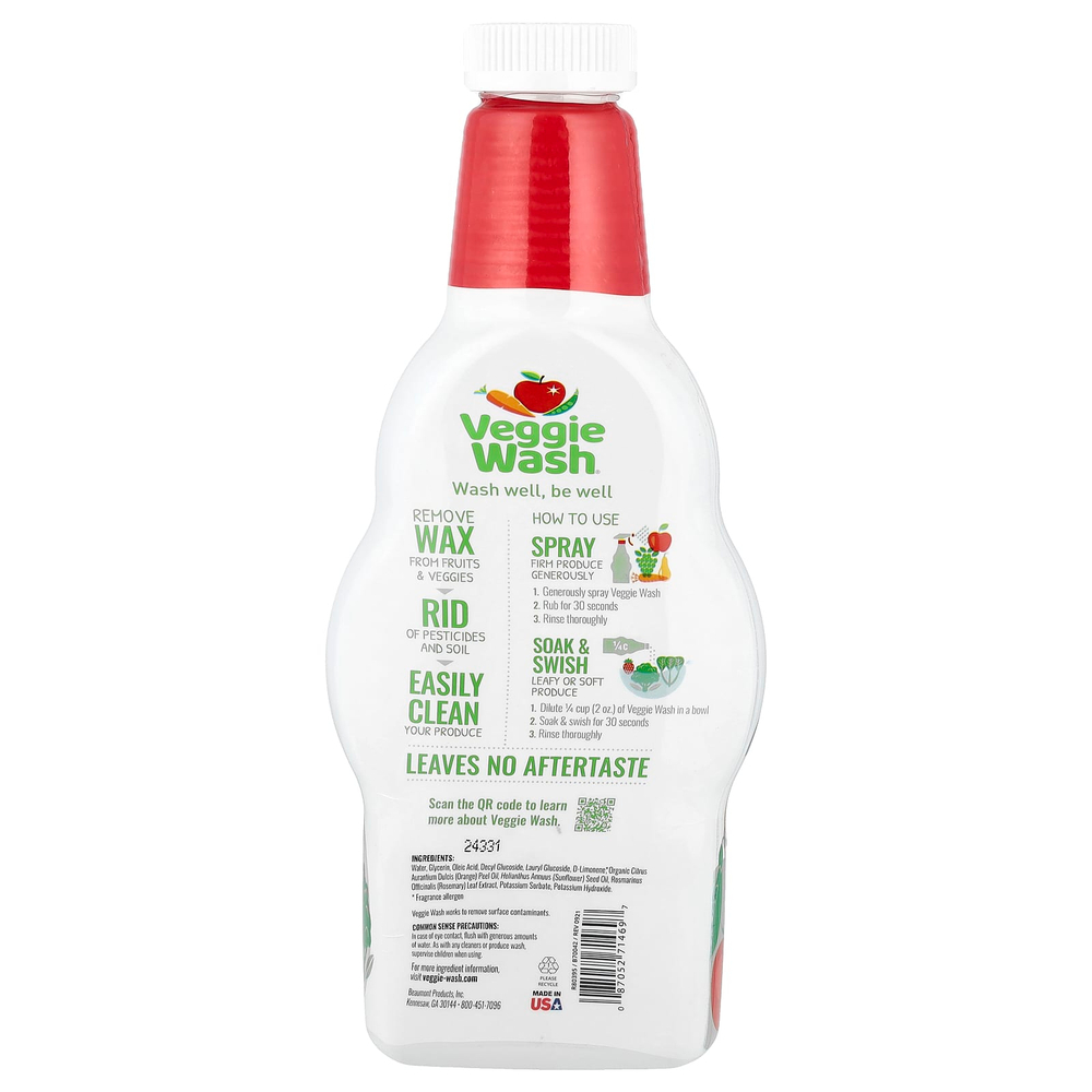 Citrus Magic, Veggie Wash®, средство для мытья фруктов и овощей, запасная упаковка, 946 мл
