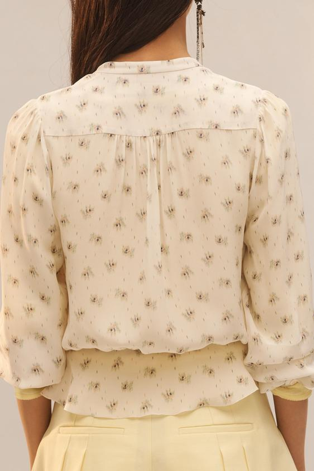 Блузка с узором и шнурками, ограниченная серия - ZARA
