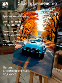 Картина "Chevrolet Corvette C1", для интерьера 30х40см 1шт.