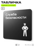 Табличка Служба безопасности, на дверь и стену, навигационная и информационная, серия CONCEPT, 18х18 см, Айдентика Технолоджи