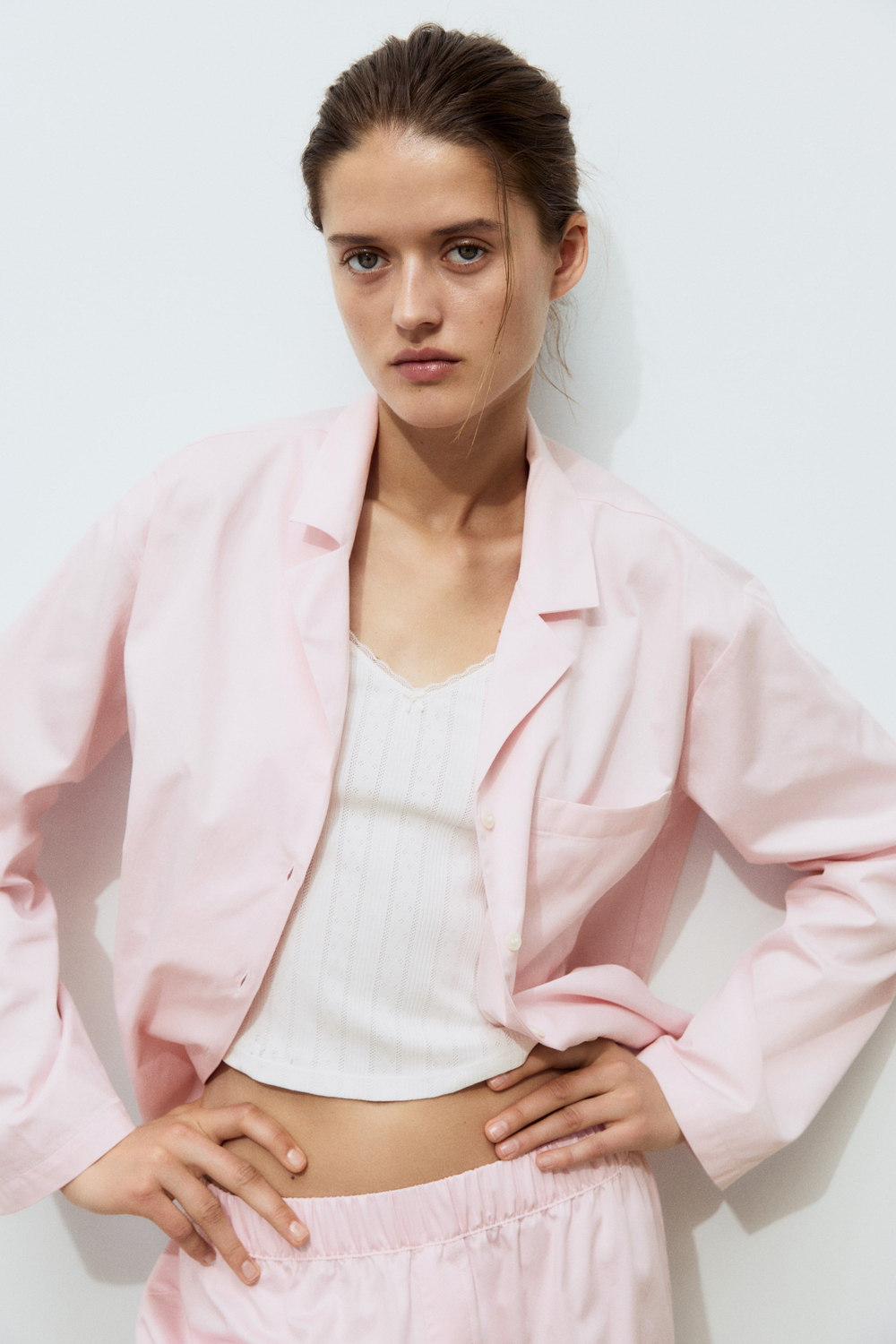 Хлопковая пижама с рубашкой и шортами - H&M