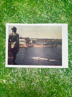 Открытка СССР "Ленинград. Вид на стрелку Васильевского острова", ИЗОГИЗ, 1958 год (чистая)