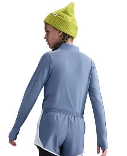 Футболка для девочки Nike Girls Dri-FIT Long-Sleeve 1/4-Zip - world indigo/white