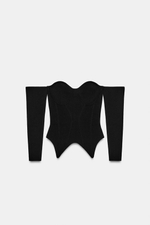 ТРИКОТАЖНЫЙ ТОП В СТИЛЕ КОРСЕ - ZARA