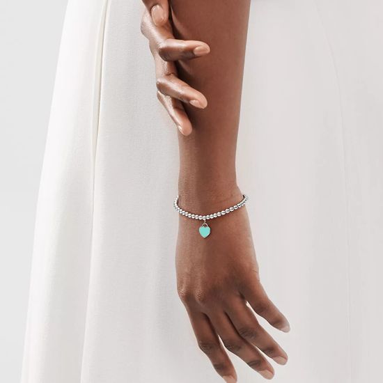 Браслет Tiffany & Co. Heart Tag Bead Bracelet в серебре, 4 мм