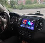 Магнитола для Volkswagen Tiguan 1 2011-2016 (аварийка прямоугольная, рамка чёрная) - Teyes CC3-2K QLed Android 10, Быстрая, SIM-слот, CarPlay