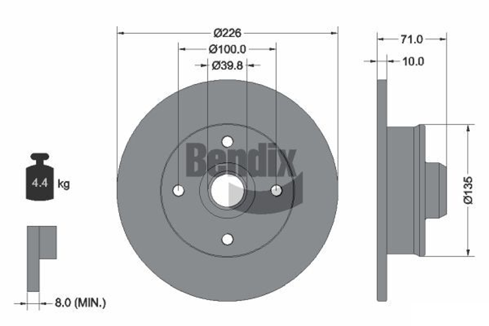 BENDIX Braking - BDS1399-BEN - Brake Disc
