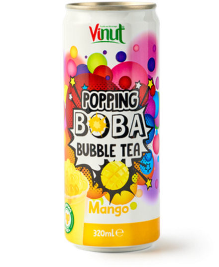 Чай Холодный Черный со Вкусом Манго Bubbles Of Love-Mango Popping Boba Tea 0.32 - банка