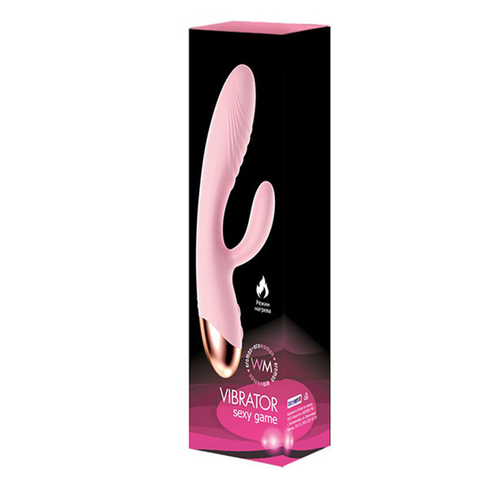 Розовый вибратор-кролик с функцией нагрева Bior Toys Erowoman-Eroman EE-10288