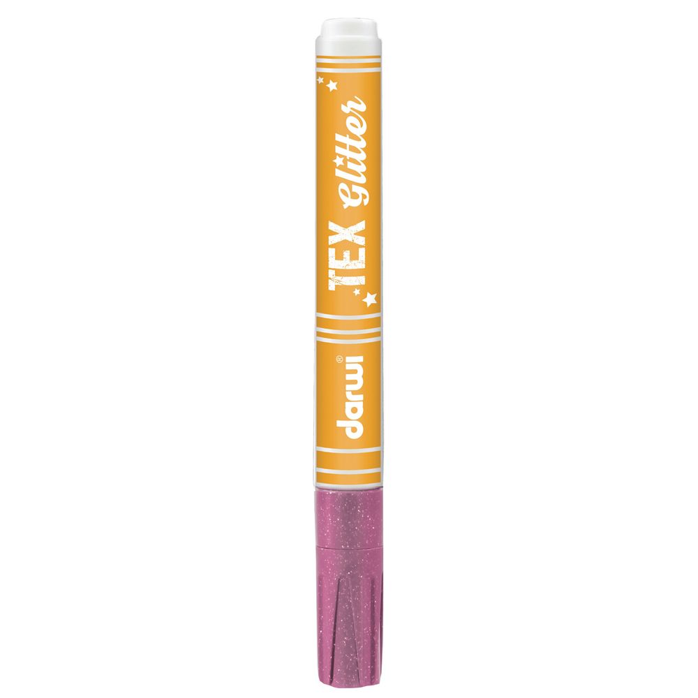 Маркер для ткани Darwi TEX Glitter, 2мм (с блестками) (475 розовый), DA0140013