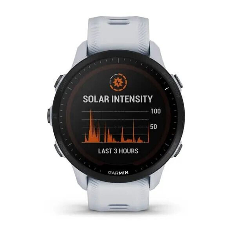 Умные часы Garmin Forerunner 955 Solar с белым ремешком