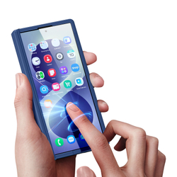 Противоударный чехол синего цвета с MagSafe и поворотной подставкой для Samsung Galaxy Z Fold 8 Ultra, серия Kind Series Case от Dux Ducis
