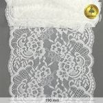 Кружево бельевое эластичное 190 мм / 3 метра, 6392, цв.004 белый, Kruzhevo