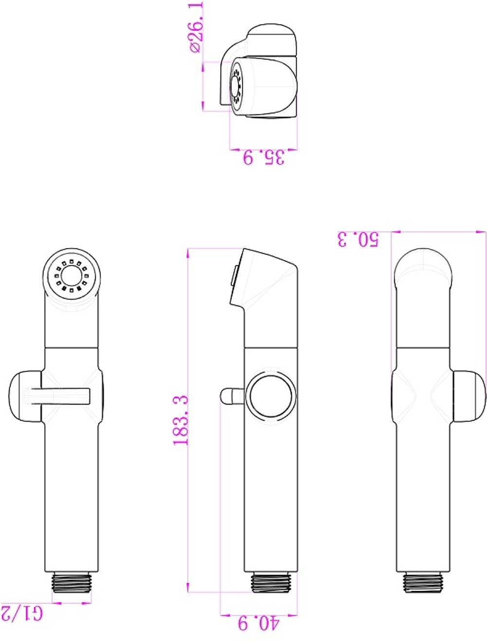 Душевая лейка для биде LEMARK 8075C