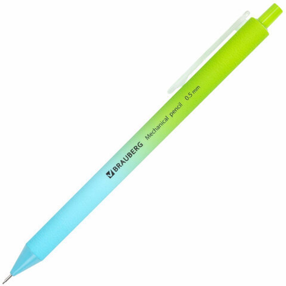 Карандаш механический 0,5 мм, BRAUBERG SOFT "Grade", HB, корпус soft-touch ассорти, 181958
