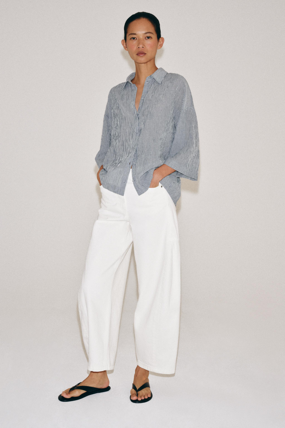 РУБАШКА С КОРОТКИМ РУКАВОМ ZW COLLECTION — ZARA