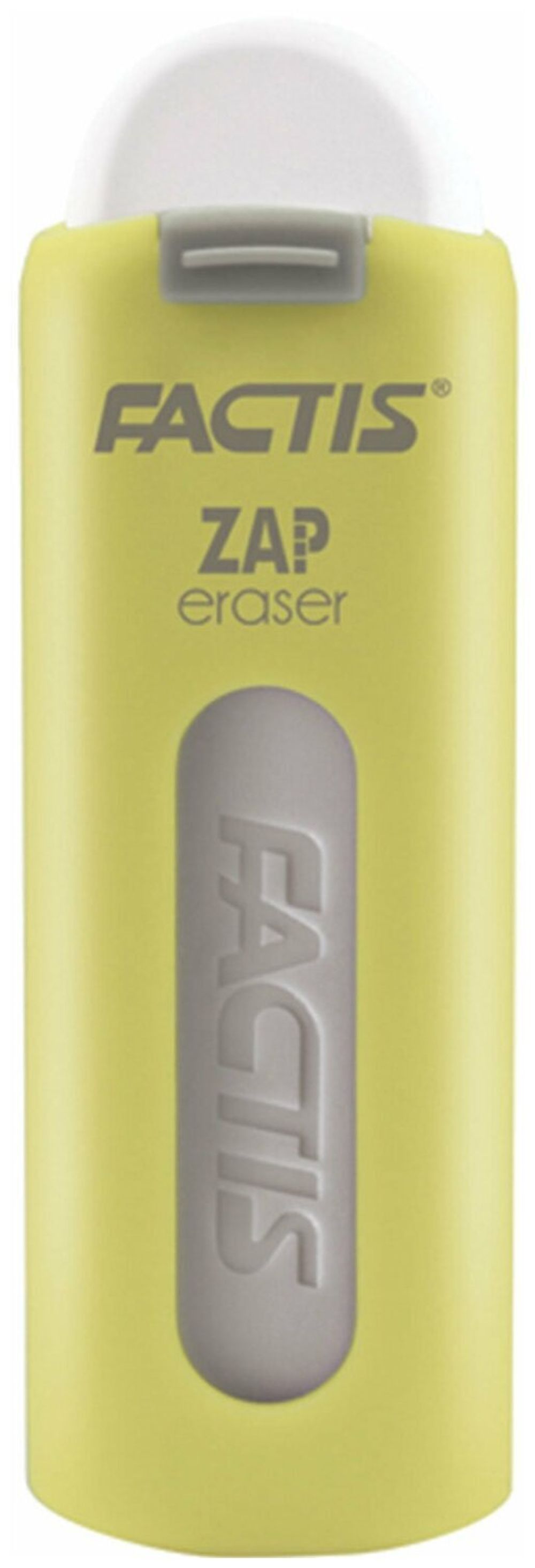 Ластик выдвижной FACTIS ZAP (Испания), 75x7x8 мм, белый, пластиковый корпус ассорти, PTF1130