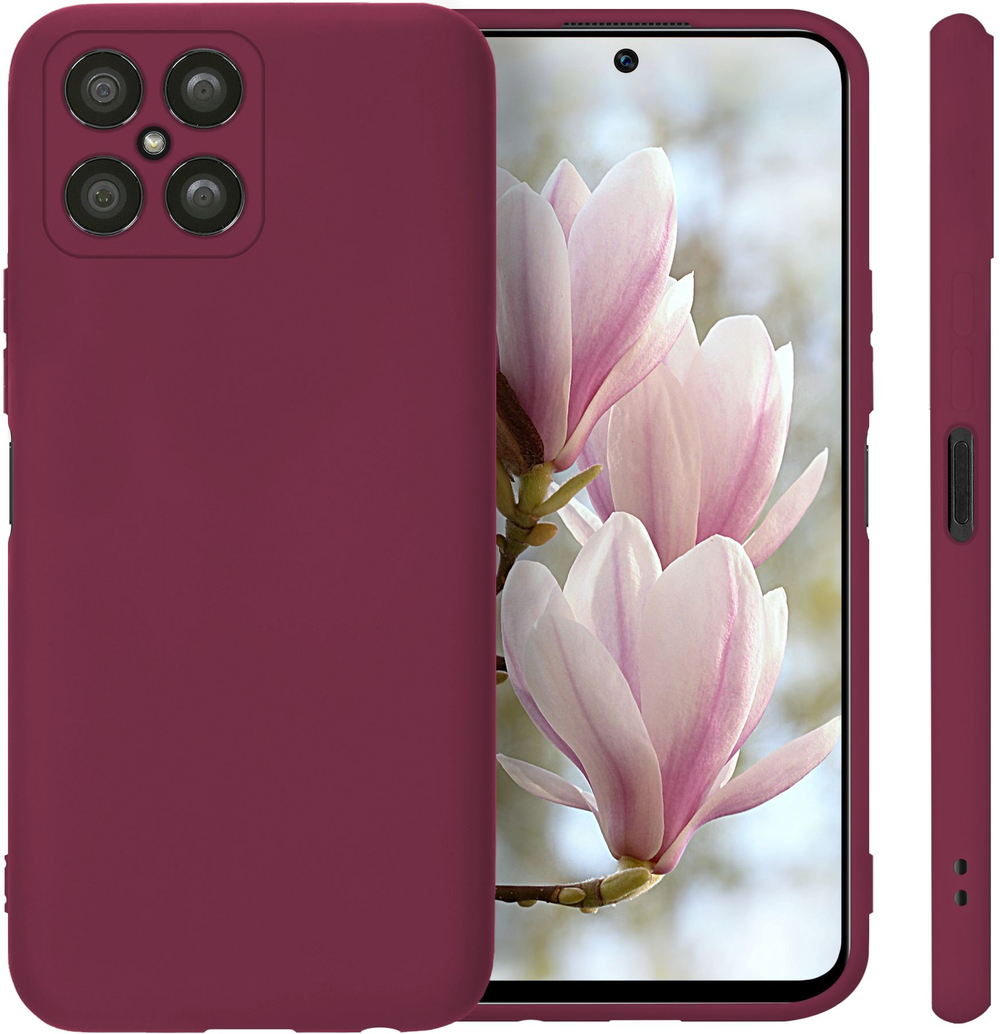 Мягкий Soft Touch чехол из силикона для HONOR X8 (не 5G,X8a,X8b,X8c) с бархатной подкладкой
