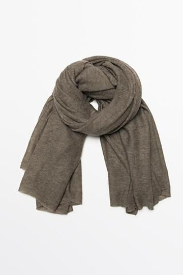 Massimo Dutti Шарф из 100% кашемира, серо-коричневый