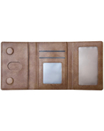 Кожаный чехол-бумажник Leather Wallet с MagSafe для Apple i-Phone коричневый