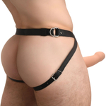 Телесный полый страпон на черных регулируемых ремешках 2’’ Erection Smooth Silicone Penis Sheath (Цвет: телесный с черным)