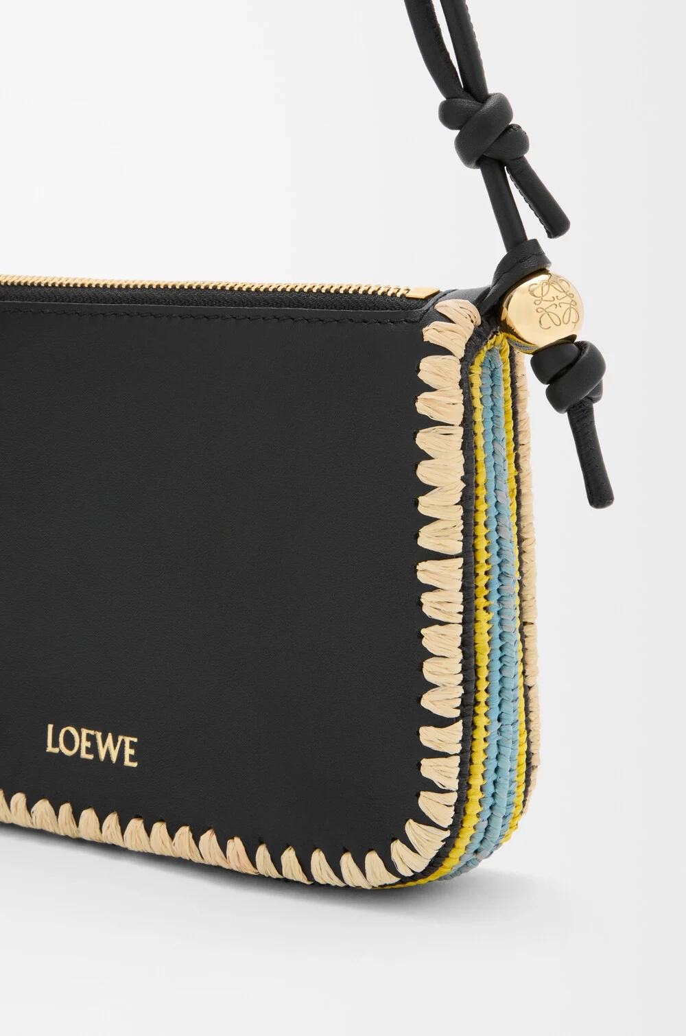 Loewe Сумка Rio из классической телячьей кожи и рафии, черный