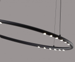 08557-60,19 Подвес диммируемый Магни черный d60 h200 Led 24W (4000K) с пультом ДУ. ТМ Kink Light