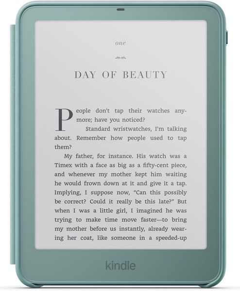 Оригинальный чехол для Amazon Kindle Paperwhite/Colorsoft 2026 Plant-Based Leather Cover, Зеленый | Seaglass Green