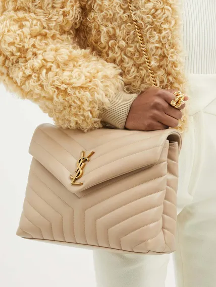 Сумка Saint Laurent Monogram Loulou Large бежевый