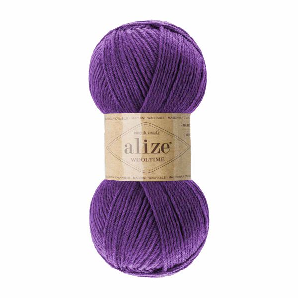 Пряжа Alize (Ализе) Wooltime / уп.5 мот. по 100 г, 200 м, 44 фиолетовый
