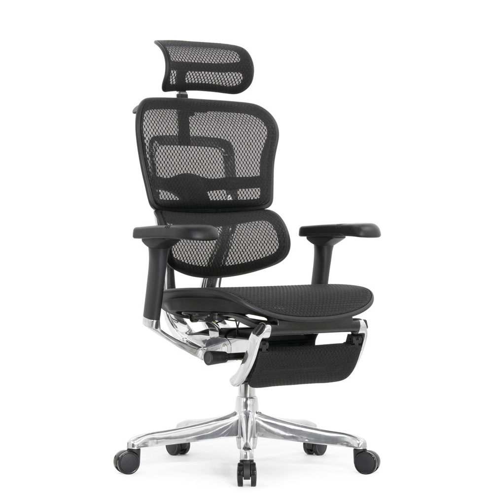 Кресло FALTO Ergohuman Elite 2 с подножкой ( чёрный каркас /сетка чёрный T-168-B1 Black )