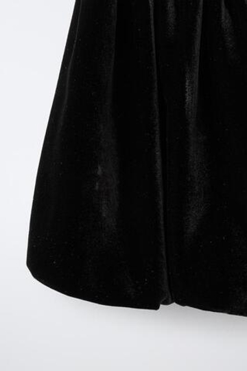 ZARA БАРХАТНОЕ ПЛАТЬЕ-БАЛЛОН, ЧЕРНЫЙ